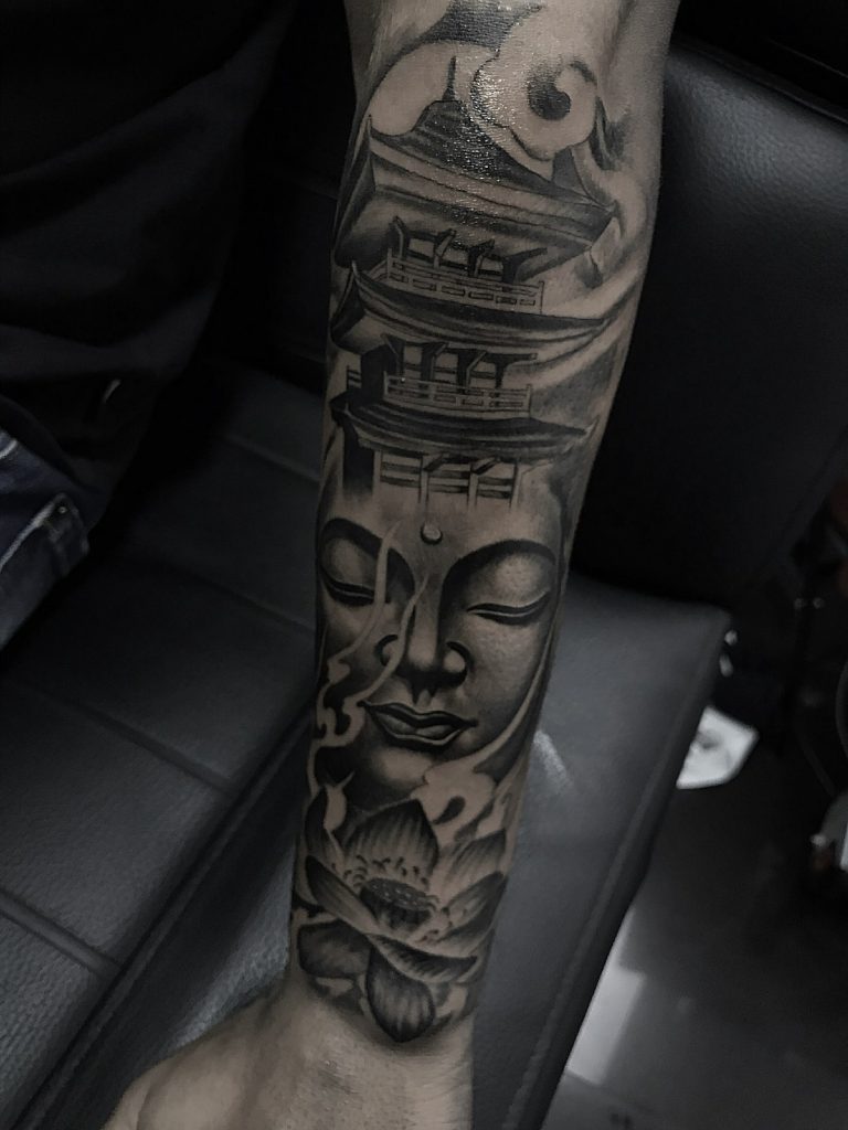 buda Tatuajes a sombras tatuajes de diseños en blanco y negro